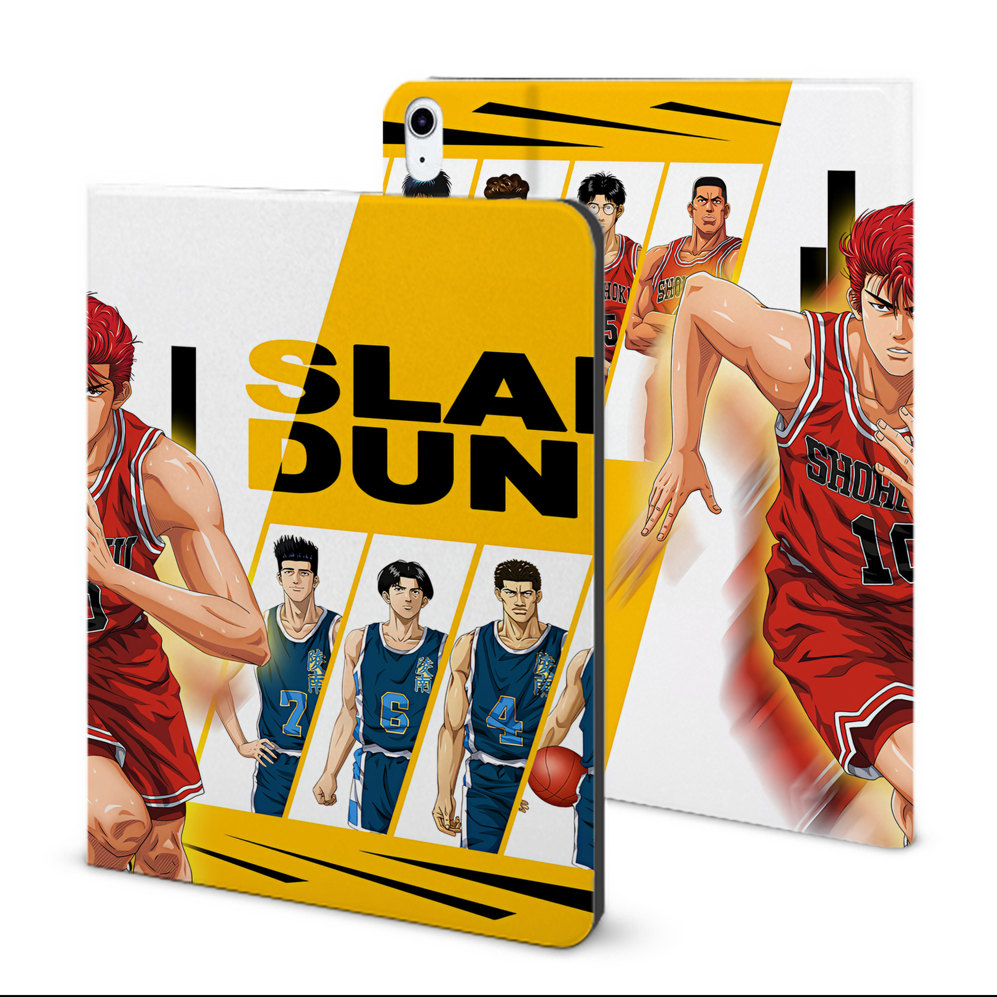（画像用） SLAM DUNK／スラムダンク IPad ケース ブック型 PUレザー TPU 耐衝撃 軽量 薄型 ペン収納なし 全面保護 IPad 各モデル対応